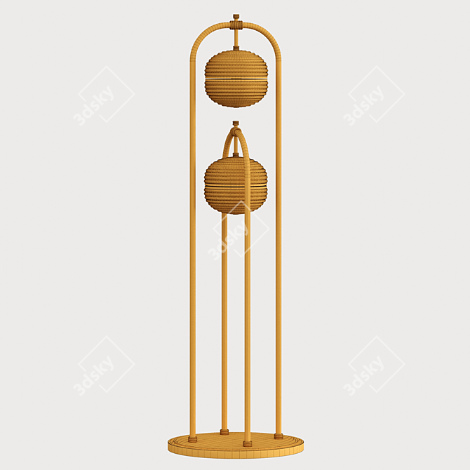 Modern Curved Arch Floor Lamp 3D model image 2