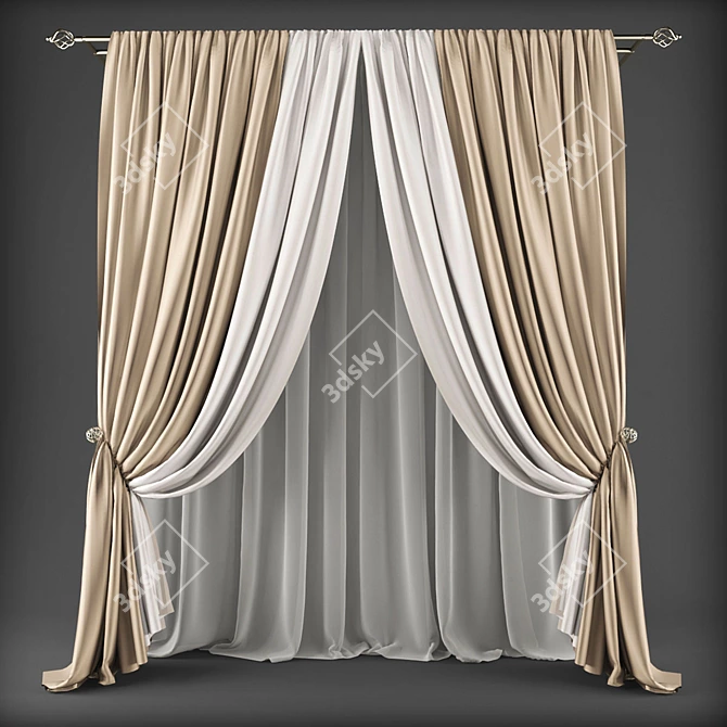 Stylish Curtain Panels for Perfect Décor 3D model image 1