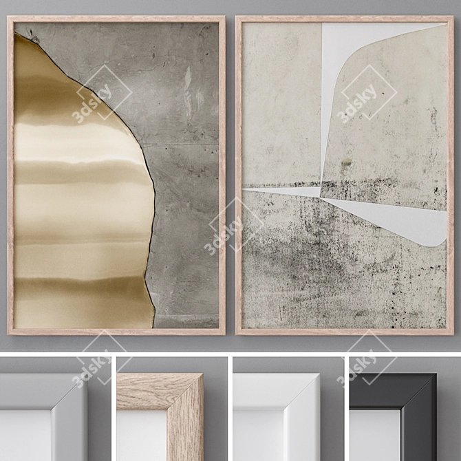 Modern Abstract Photo Frames Set 3D model image 1