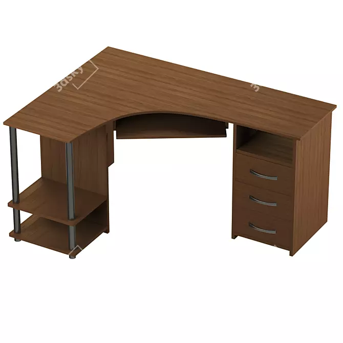 Elegant Computer Desk c237 3D model image 1