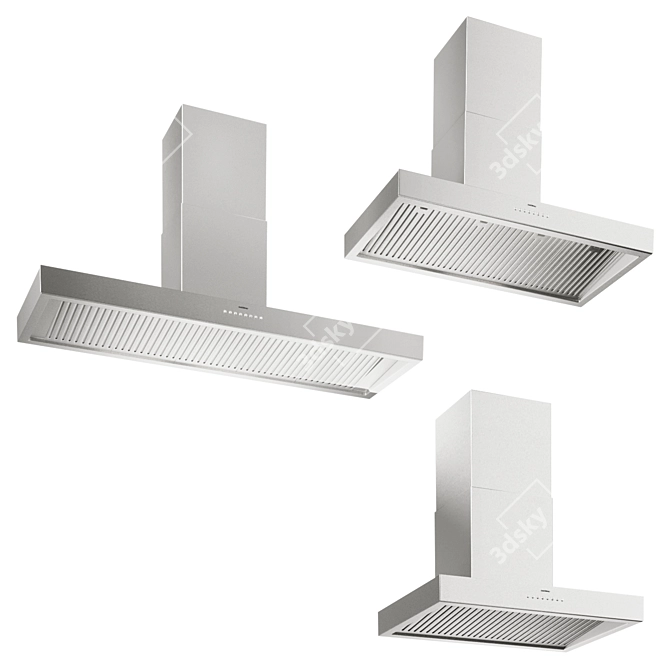 Gaggenau AW442 Set: Stylish & Efficient Wall-Mounted Hoods 3D model image 1