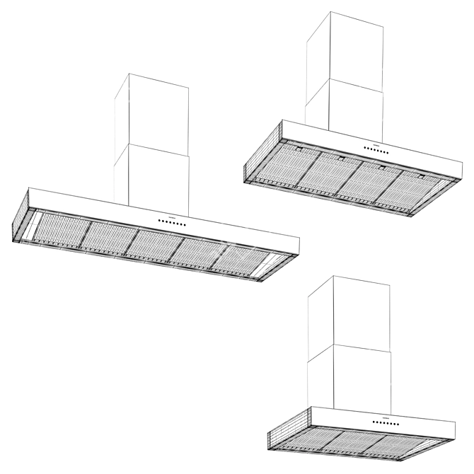 Gaggenau AW442 Set: Stylish & Efficient Wall-Mounted Hoods 3D model image 5