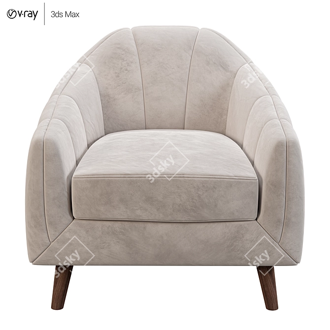 Elegant Jasmine Lite Armchair, 102x100cm 3D model image 3