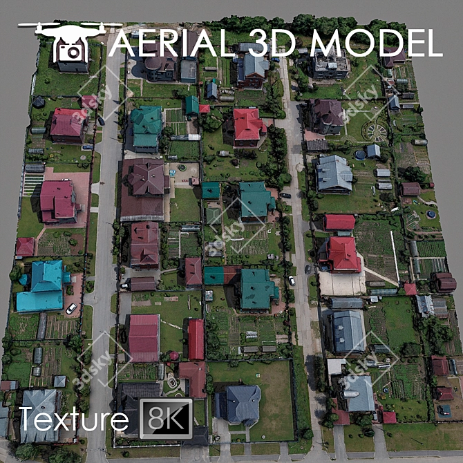 Title: High-altitude 3D Terrain Scan 3D model image 1