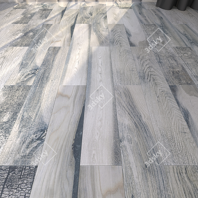 Gray Rosin Parquet Flooring 3D model image 1