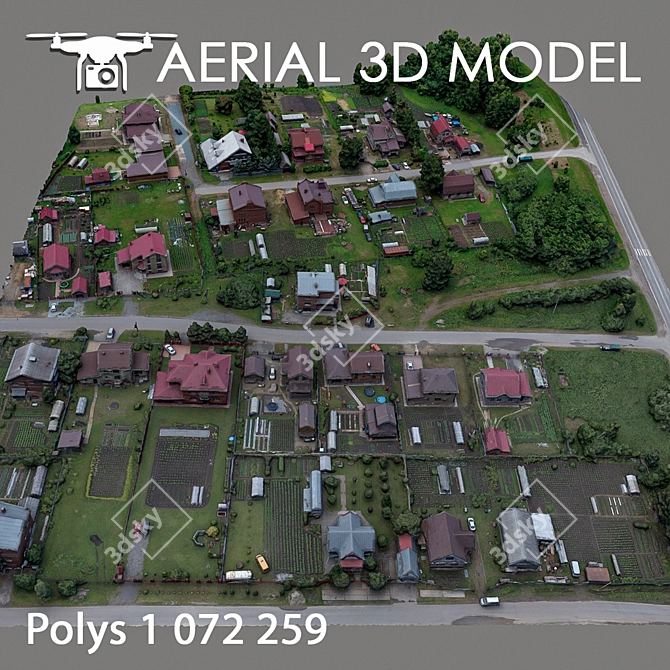 Title: High Aerial 3D Landscape Model 3D model image 3