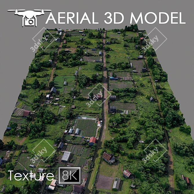 Aerial Landscape Model - Residential Area 3D model image 1