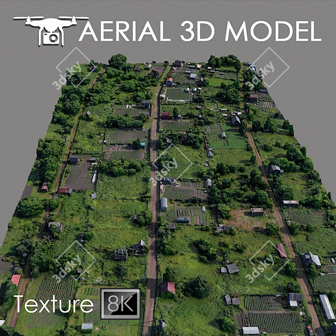 Aerial Landscape Model - Residential Area 3D model image 2