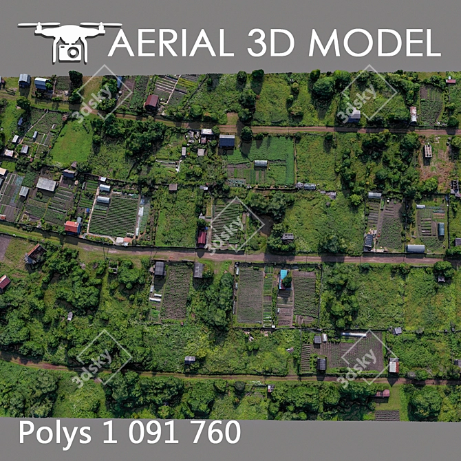 Aerial Landscape Model - Residential Area 3D model image 3