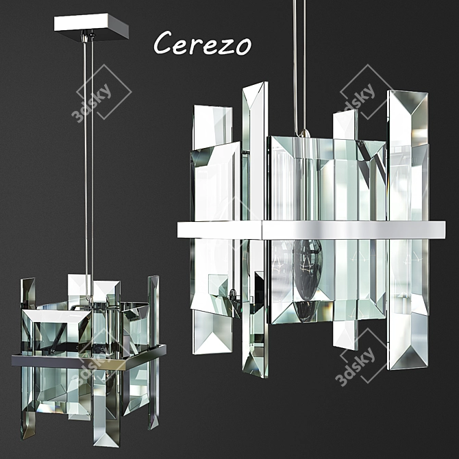 Elegant Cherry Blossom Hanging Lamp 3D model image 1