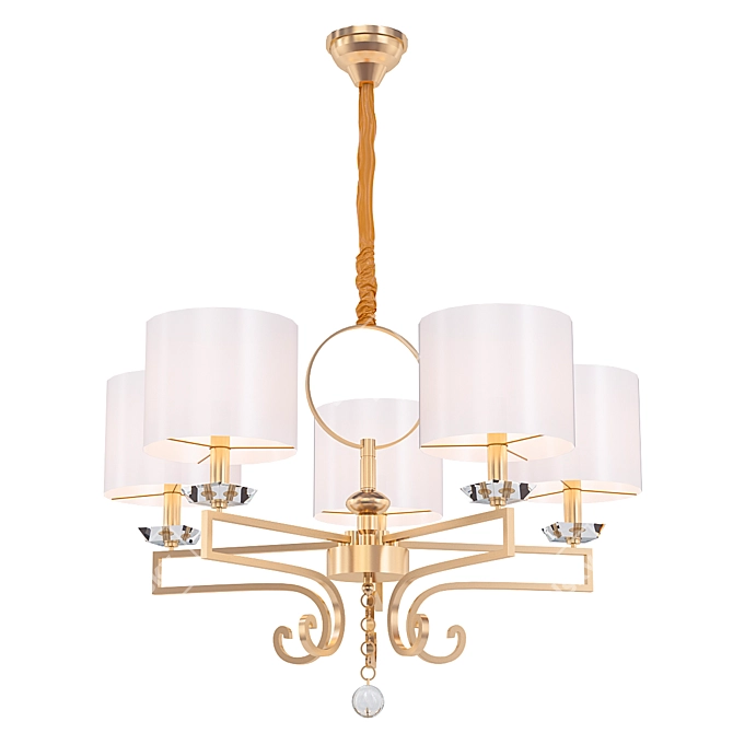 Ariana 5-Light Chandelier: Elegant Chrome Pendant with Shades - Eurosvet 3D model image 1