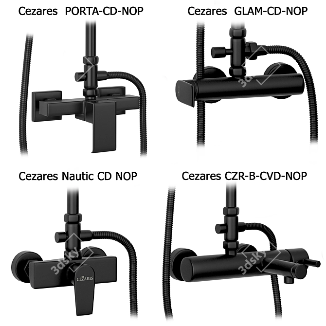 Luxury Cezares Shower Set 3D model image 4