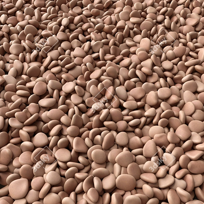 River Pebble N11: High-Quality 3D Texture (4096x4096) 3D model image 2