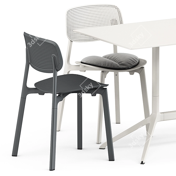 Sleek Seating and Stylish Table 3D model image 2