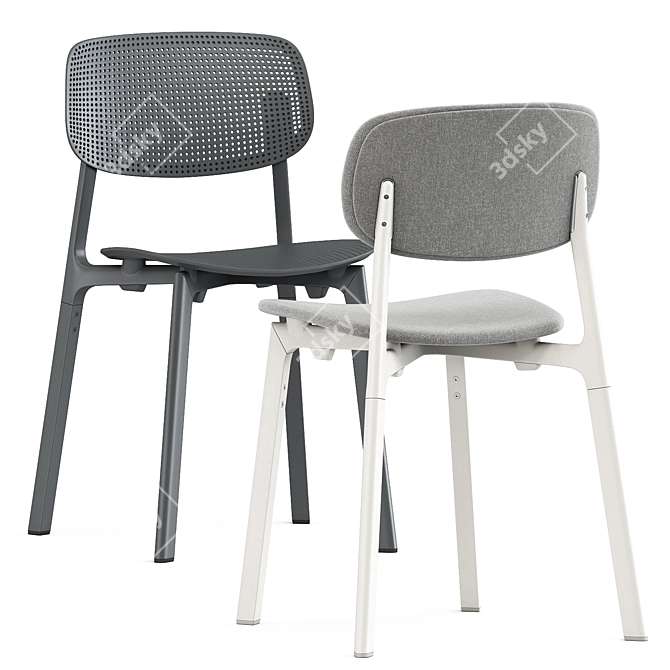 Sleek Seating and Stylish Table 3D model image 4