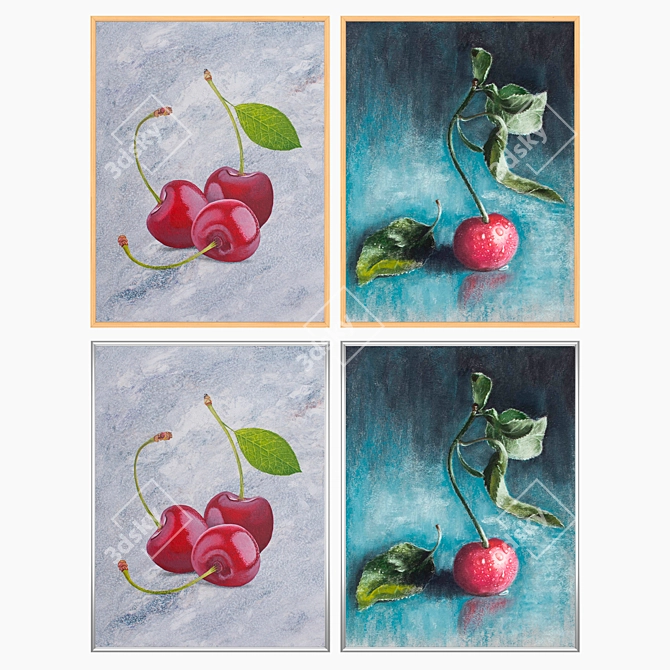 Elegant Wall Art Set with Frame Options 3D model image 3