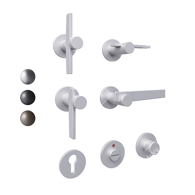 Formani Tense Door Hardware Set 3D model image 1