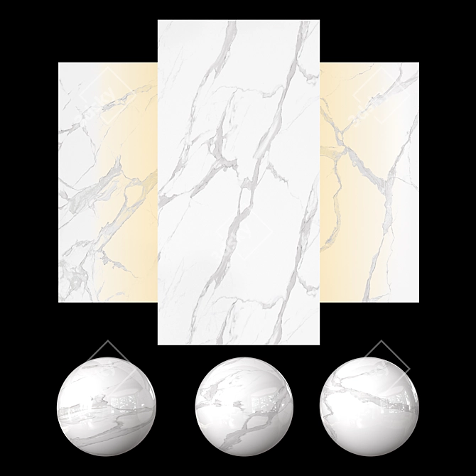 Elegant Calacatta Gray Slab 3D model image 1