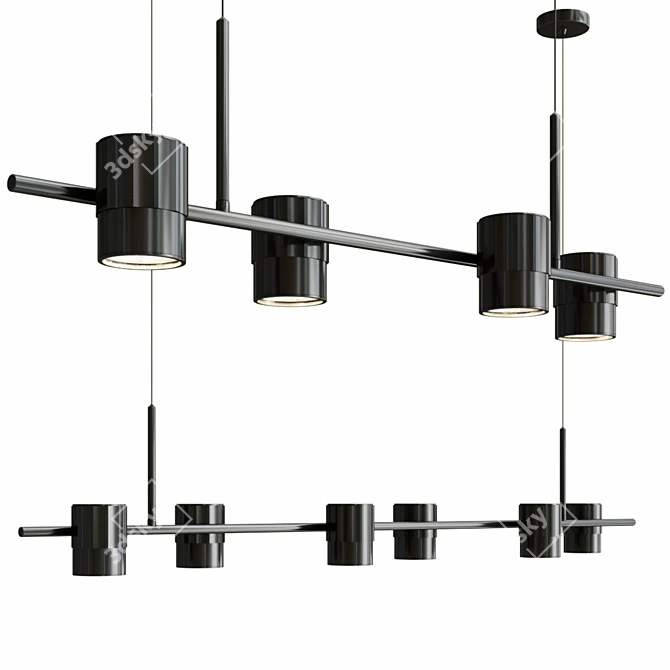 Sleek Metal LED Lamp 3D model image 1