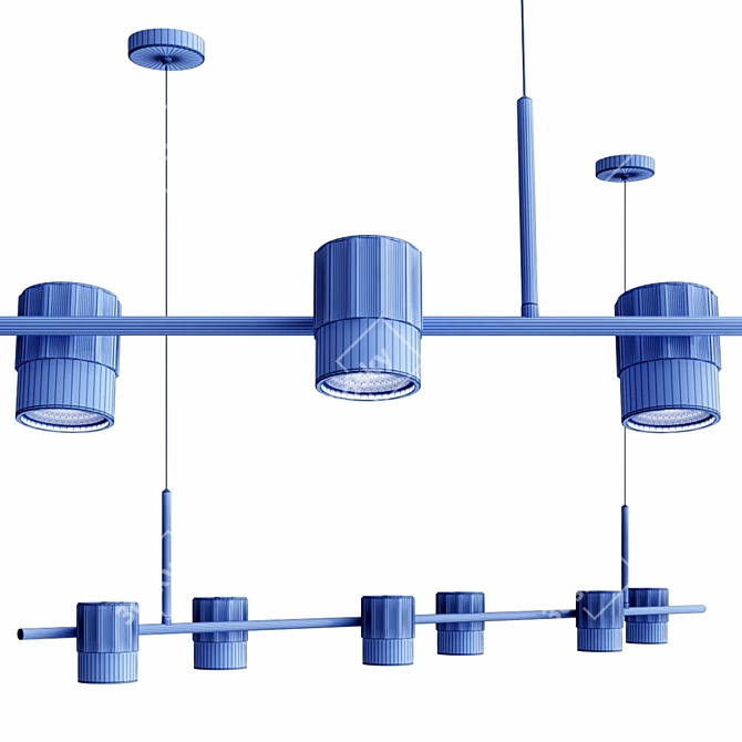 Sleek Metal LED Lamp 3D model image 3