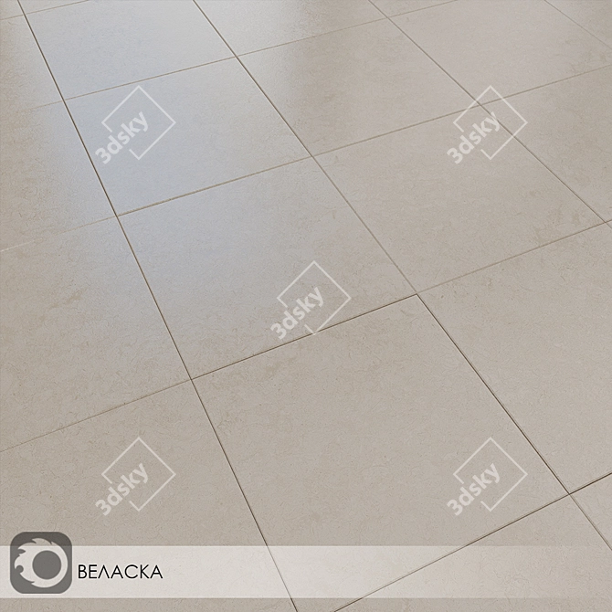 Velaska Beige Light Ceramic Floor Tile 3D model image 1