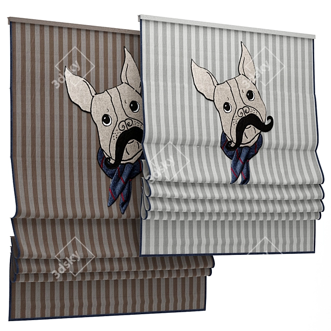 Playful Roman Blind 81: Perfect for the Children's Room 3D model image 1