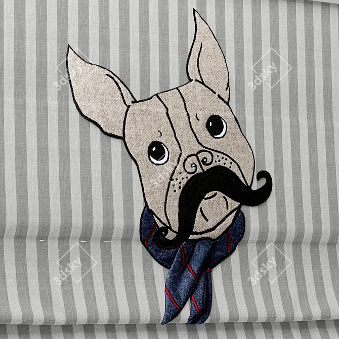 Playful Roman Blind 81: Perfect for the Children's Room 3D model image 2