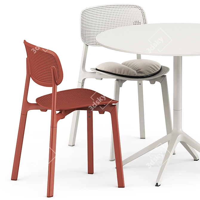 Modern Elegance: Colander Chair & Elephant Table 3D model image 2