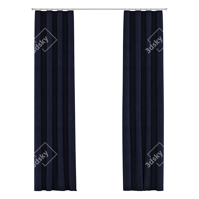 Cotton Canvas Drapery Panel: Stylish Window Curtains 3D model image 2