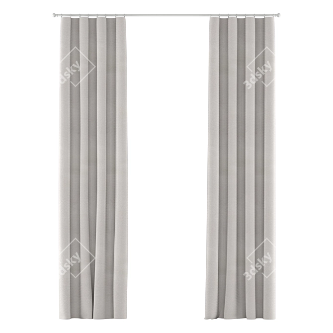 Cotton Canvas Drapery Panel: Stylish Window Curtains 3D model image 3