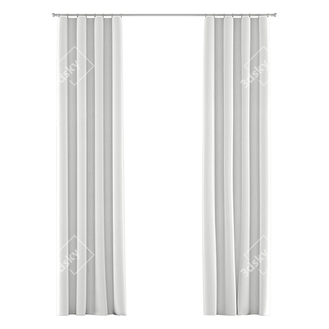 Cotton Canvas Drapery Panel: Stylish Window Curtains 3D model image 4
