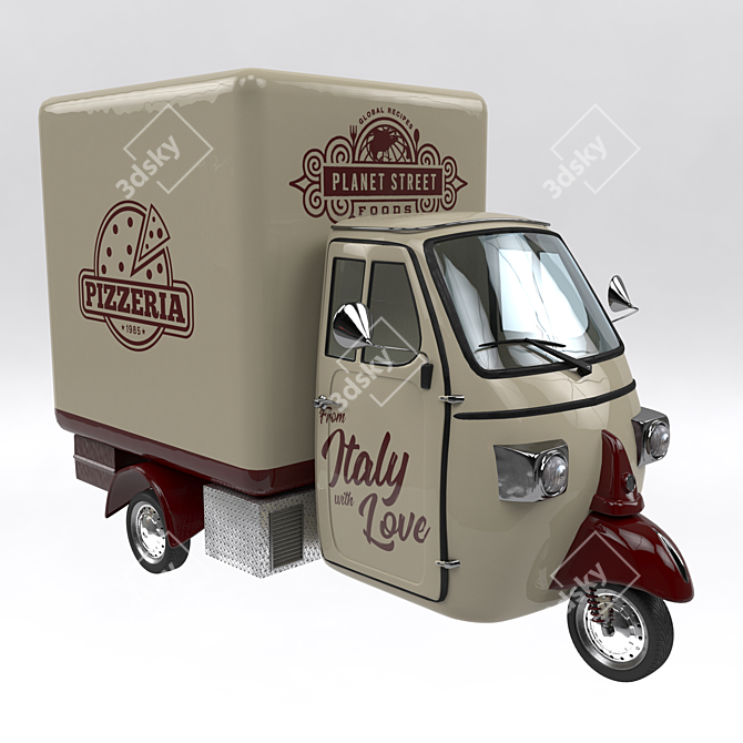 Piaggio Pizza Trailer: Modern, Compact, and Versatile 3D model image 3