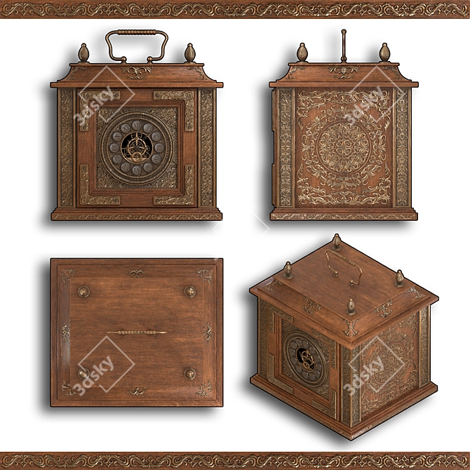 Vintage Steampunk Clock 3D model image 2