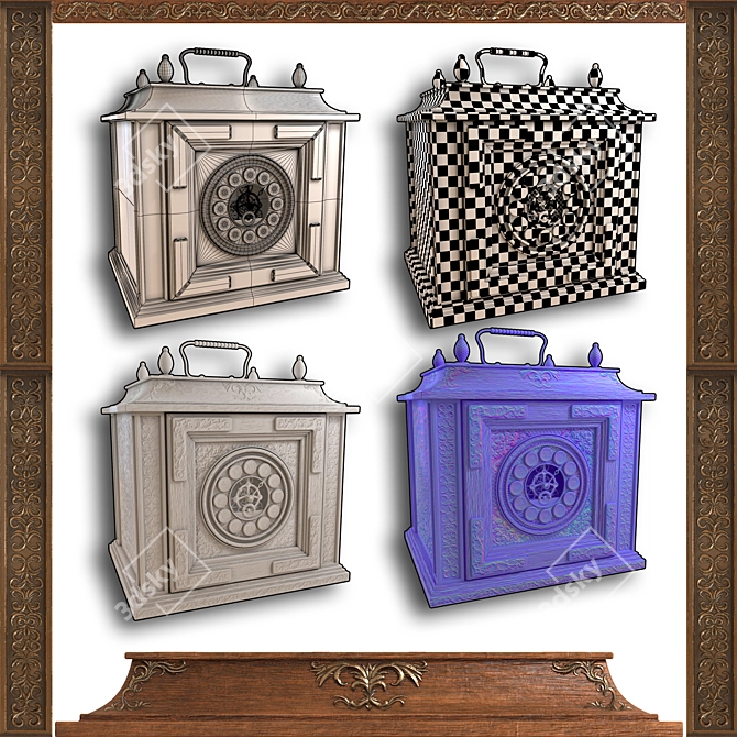 Vintage Steampunk Clock 3D model image 3