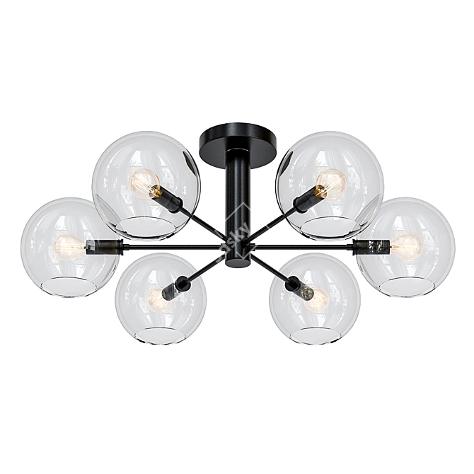 Sleek Brass Ceiling Light 3D model image 1