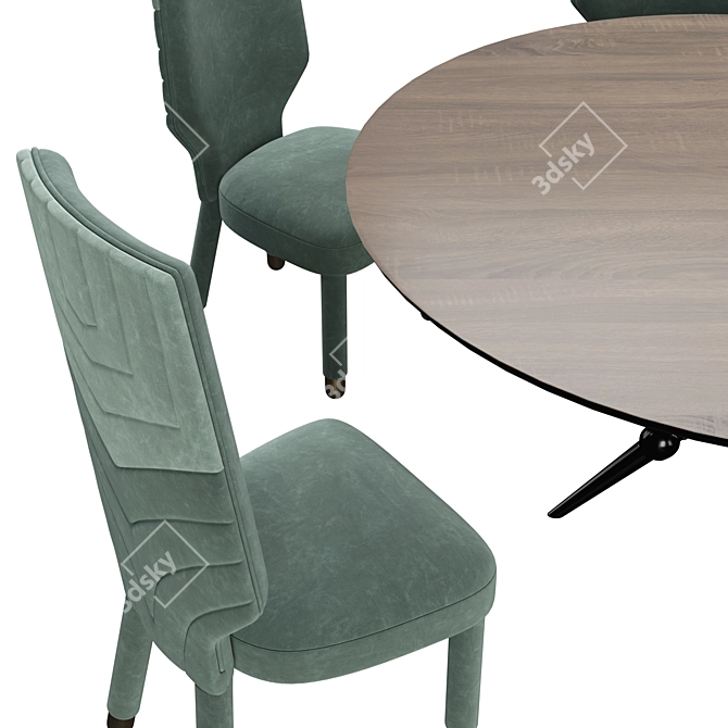 Sleek & Stylish Boulevard Dining 3D model image 2