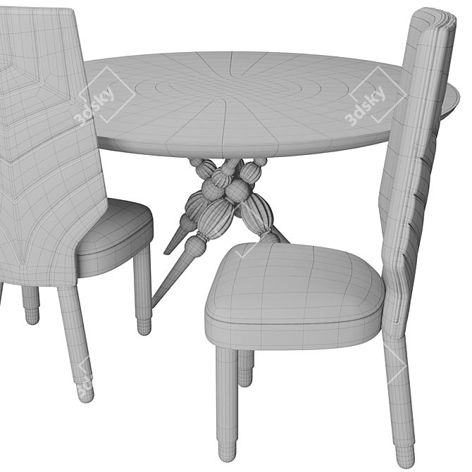 Sleek & Stylish Boulevard Dining 3D model image 5