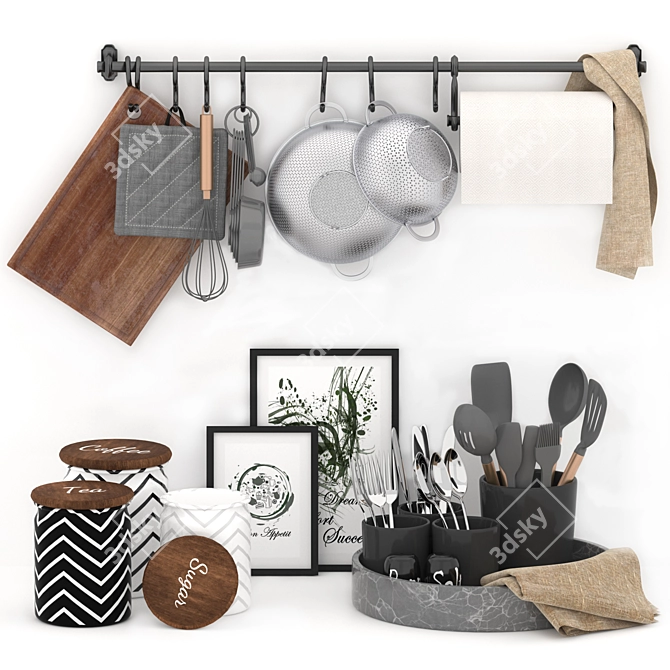 Organize Your Kitchen with this Utensil Rack 3D model image 9