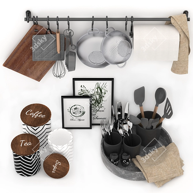 Organize Your Kitchen with this Utensil Rack 3D model image 10