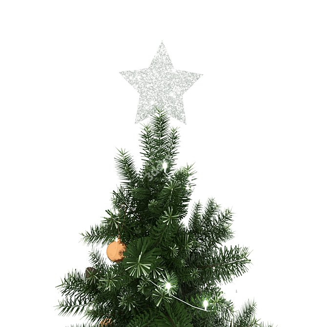 Elegant Christmas Tree Set with Decorations 3D model image 8