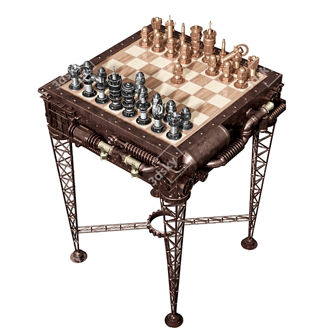 Mechanical Masterpiece: Steampunk Chess 3D model image 2