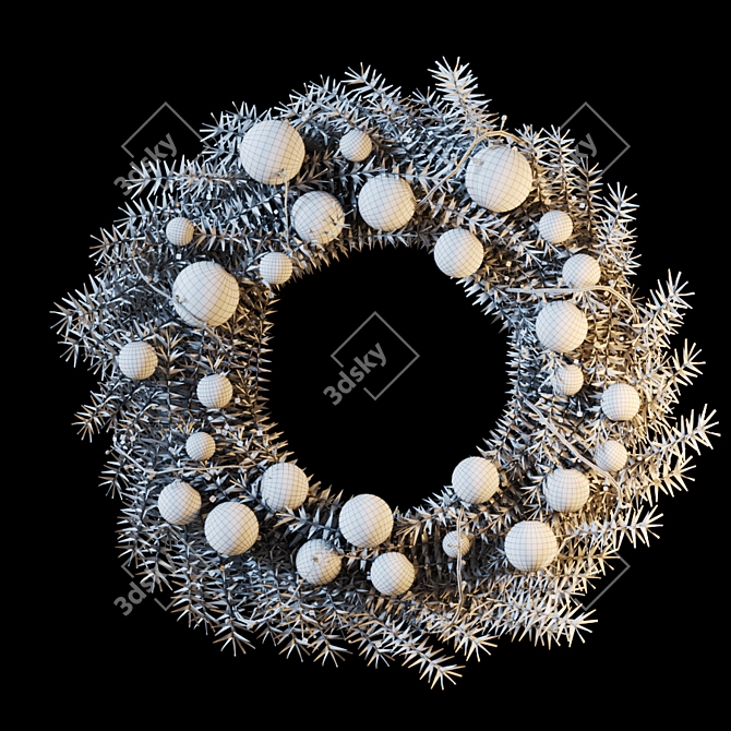 Festive Christmas Wreath: Elegant Holiday Decor 3D model image 3