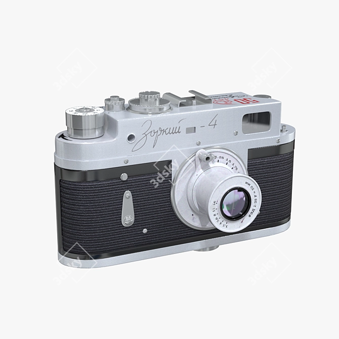 Vintage Zorki 4 Rangefinder Camera 3D model image 1