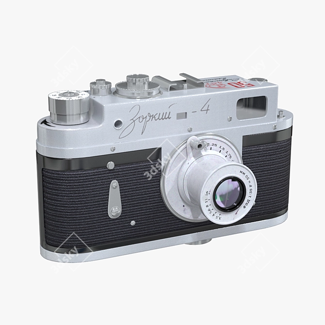 Vintage Zorki 4 Rangefinder Camera 3D model image 6