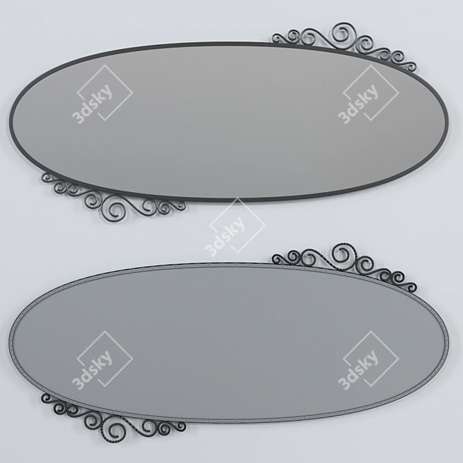 Versatile Oval and Round Mirrors, EKNE, IKEA 3D model image 2