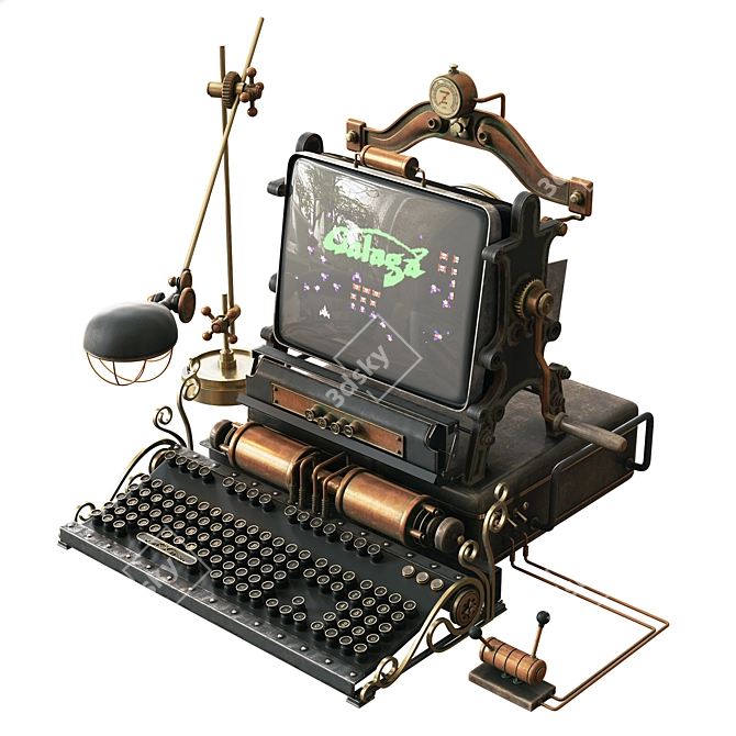 Steampunk Computer: Polys: 209,894, XForm, Box Trick, 150 Model Parts 3D model image 3