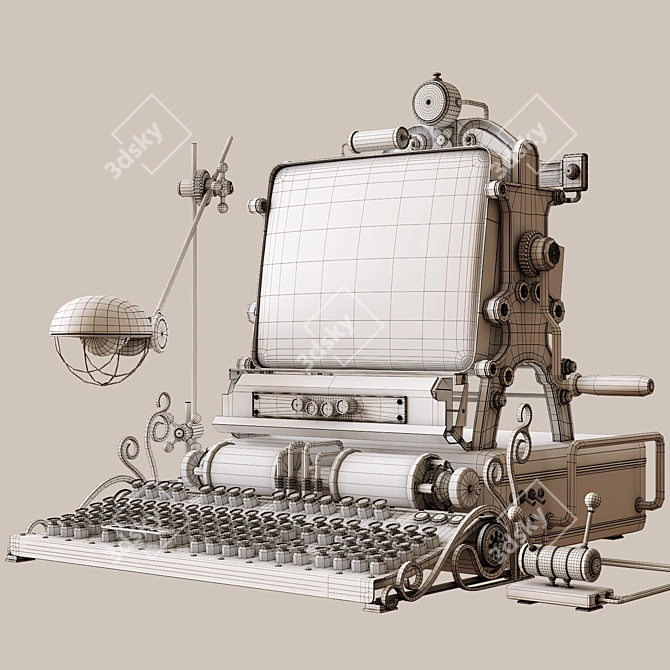 Steampunk Computer: Polys: 209,894, XForm, Box Trick, 150 Model Parts 3D model image 5