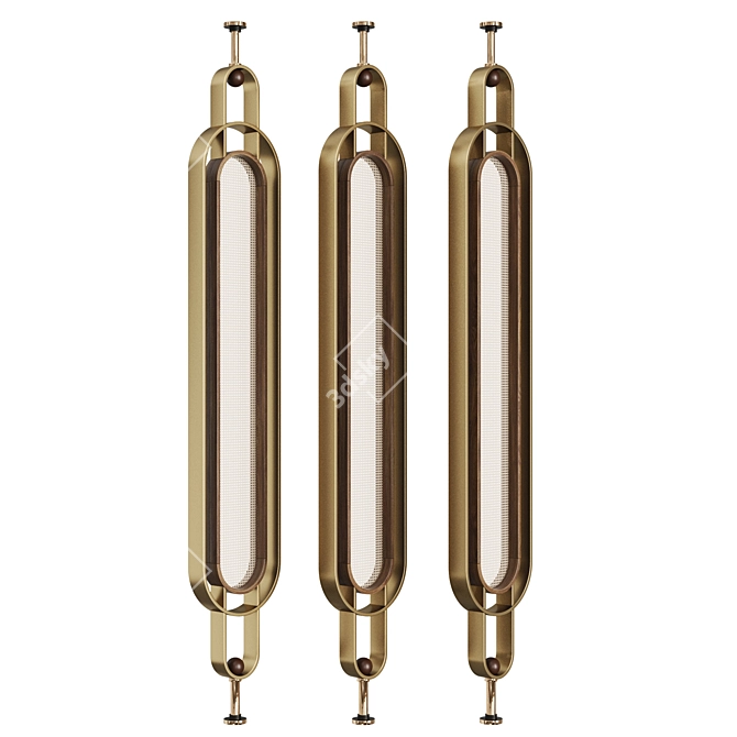 Rattan Bliss: Garner Screen & Brass 3D model image 1