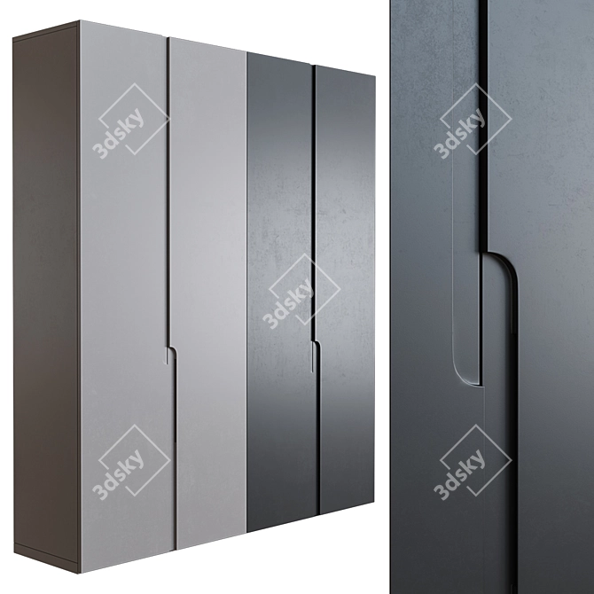 Sleek Wardrobe for Chic Interiors 3D model image 1