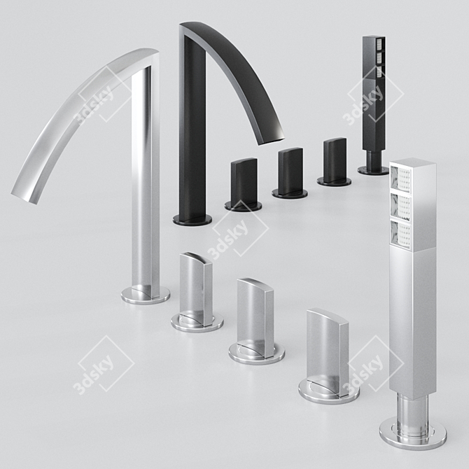 Elegant Moon Faucet by Zazzeri 3D model image 1